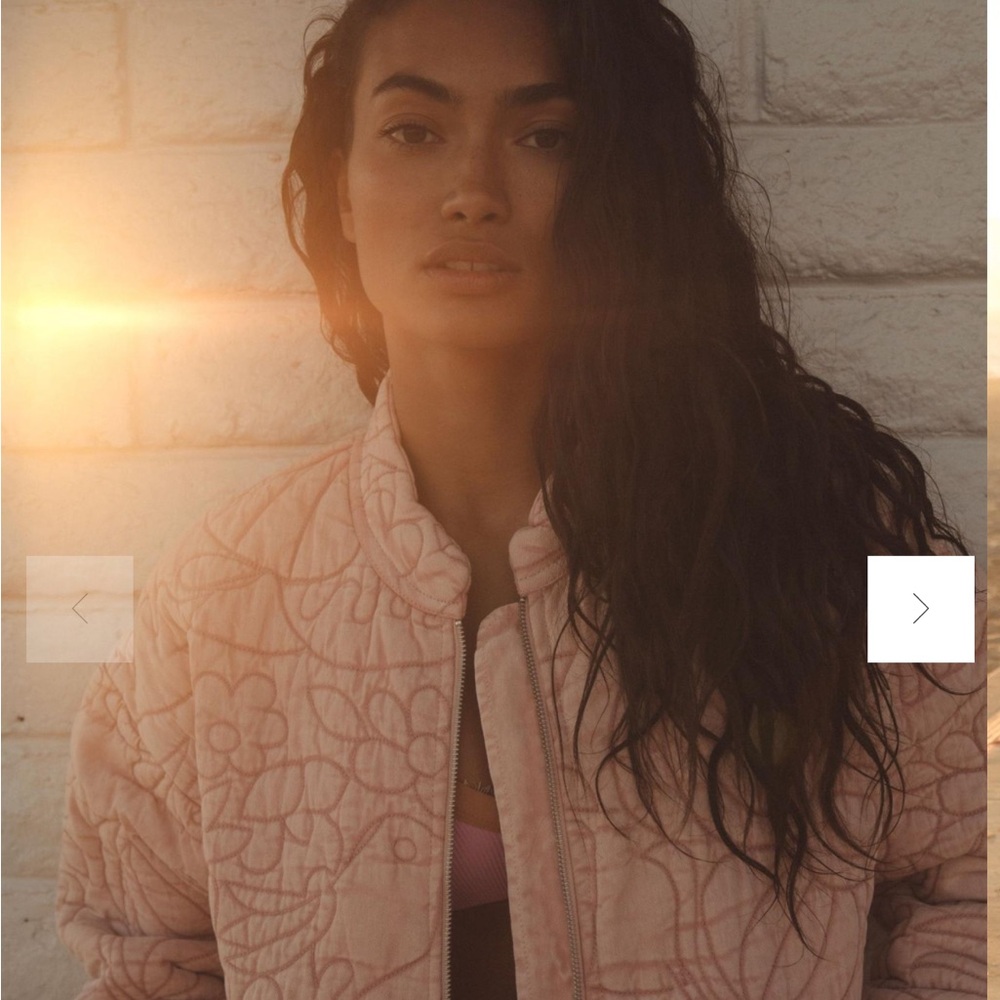 Quilted Anthropologie blush jacket 🌸